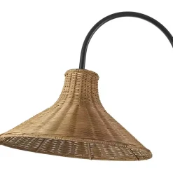 Kirklands Home Black Metal Jeri Floor Lamp with Rat Shade Tan Online
