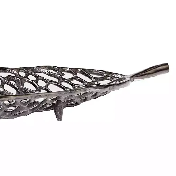 Decorative Trays>Kirklands Home Metal Leaf Trays, Set of 2 Black