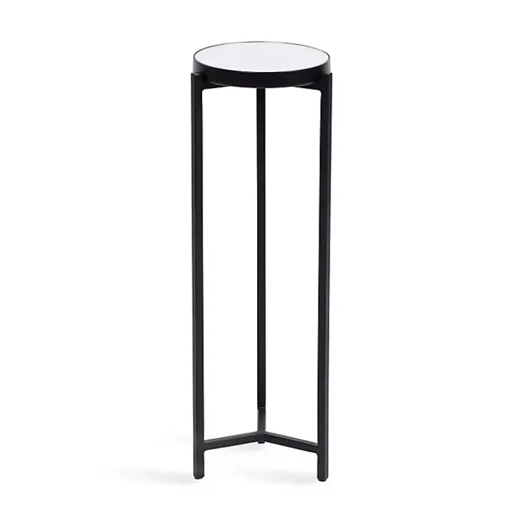 Kirklands Home Metal Mirrored Tabletop Aguilar Drink Table Black Discount