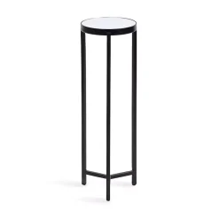 Kirklands Home Metal Mirrored Tabletop Aguilar Drink Table Black Discount