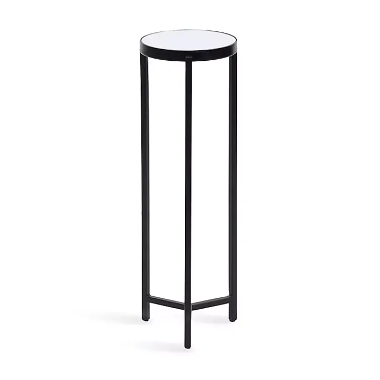 Kirklands Home Metal Mirrored Tabletop Aguilar Drink Table Black Discount