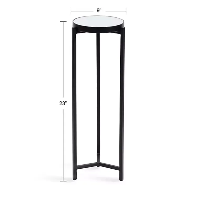 Kirklands Home Metal Mirrored Tabletop Aguilar Drink Table Black Discount