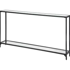 Kirklands Home Black Metal Mirrored Top Console Table Best
