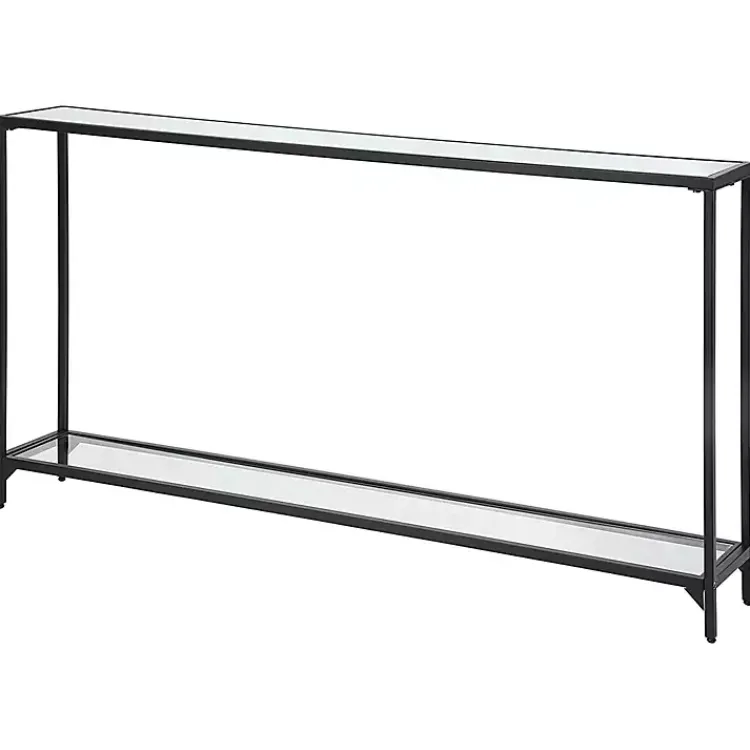 Kirklands Home Black Metal Mirrored Top Console Table Best