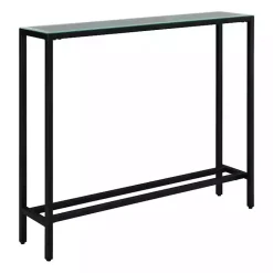 Kirklands Home Metal Mirrored Top Slim Console Table Black Discount