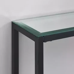 Kirklands Home Metal Mirrored Top Slim Console Table Black Discount