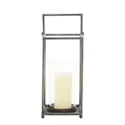 Lanterns>Kirklands Home Metal Modern Lantern Black