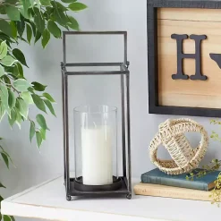 Lanterns>Kirklands Home Metal Modern Lantern Black