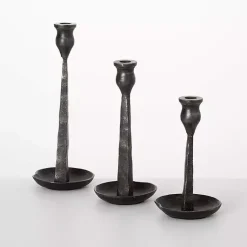 Candle Holders>Kirklands Home Metal Modern Taper Candle Holders, Set of 3 Black