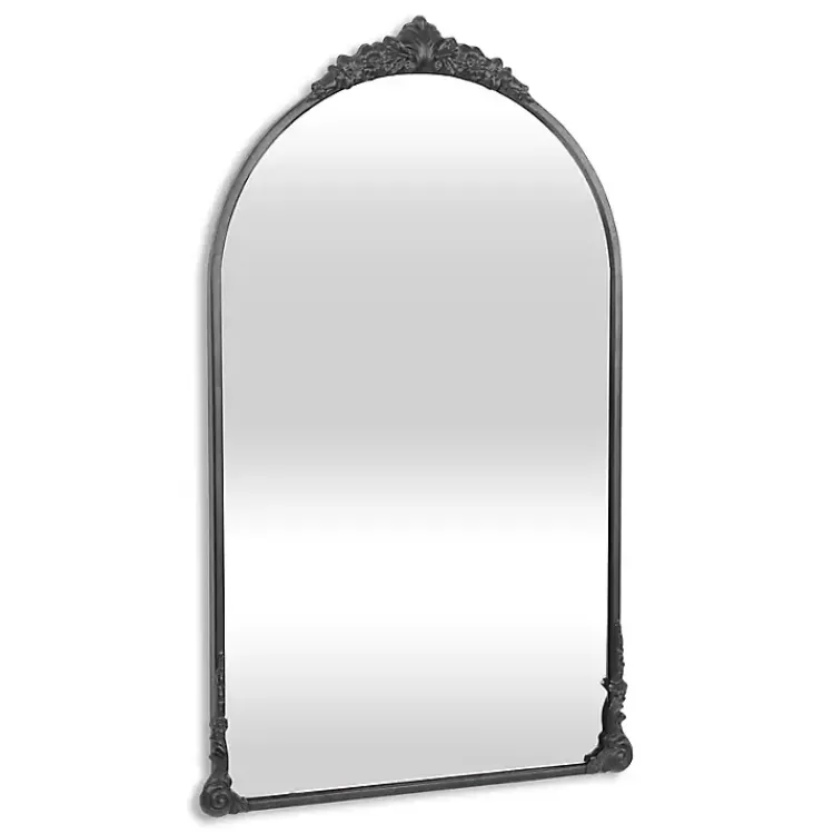 Kirklands Home Metal Modern Victorian Wall Mirror Black
