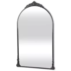 Kirklands Home Metal Modern Victorian Wall Mirror Black