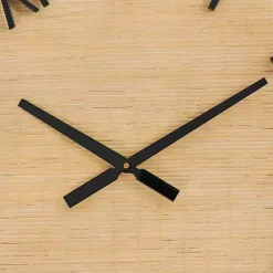 Kirklands Home Black Metal Natural Wood Wall Clock Clearance