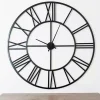 Kirklands Home Black Metal Open Face Aiden Wall Clock Outlet