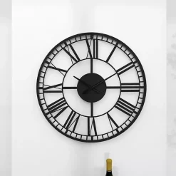 Kirklands Home Black Metal Open Frame Wall Clock Hot