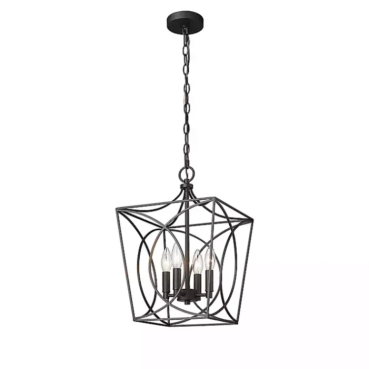 Kirklands Home Metal Open Swirl Pendant Light Black Hot