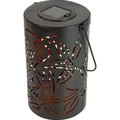 Kirklands Home Metal Owl Dusk-to-Dawn Outdoor Solar Lantern Black Discount