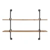 Kirklands Home Black Metal Pipe Two-Tier Wall Mounted Shelf Online