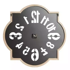 Kirklands Home Black Metal Quatrefoil Farmhouse Wall Clock Clearance
