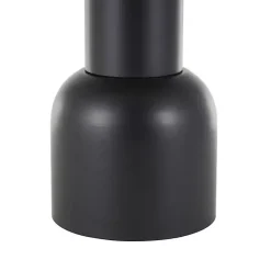 Kirklands Home Black Metal Rattan Pedestal Accent Table, 16 in. Brown Outlet