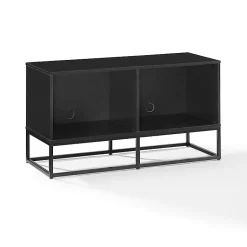Kirklands Home Metal Record Storage Media Console Black Outlet