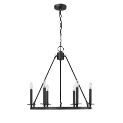 Kirklands Home Metal Round Florence Chandelier Black Best