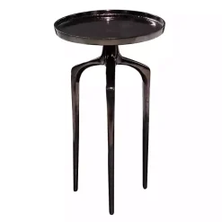 Kirklands Home Metal Round Tripod Accent Table Black Outlet