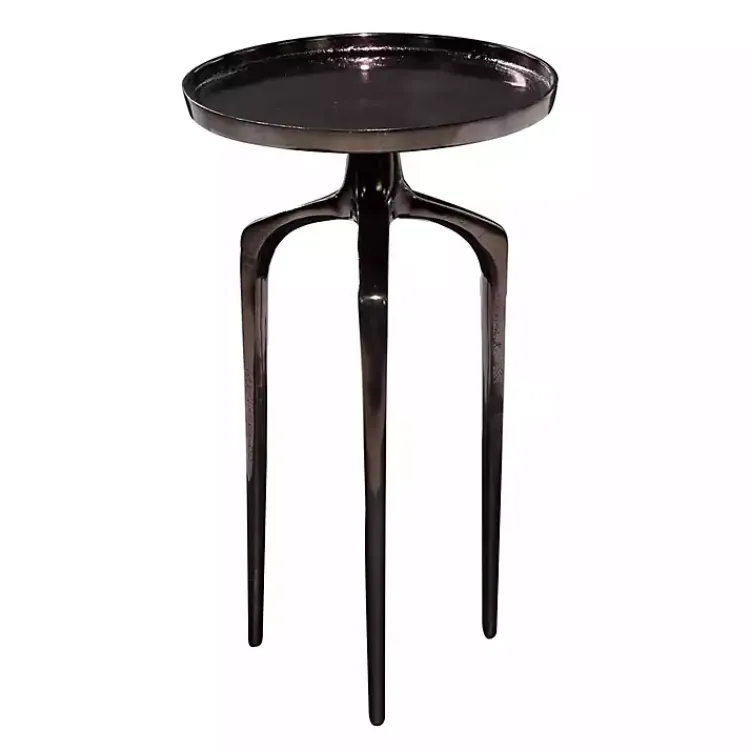 Kirklands Home Metal Round Tripod Accent Table Black Outlet