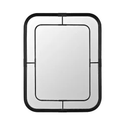 Kirklands Home Black Metal Rounded Corner Frame Wall Mirror New