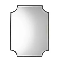 Kirklands Home Black Metal Scalloped Rectangle Wall Mirror Outlet