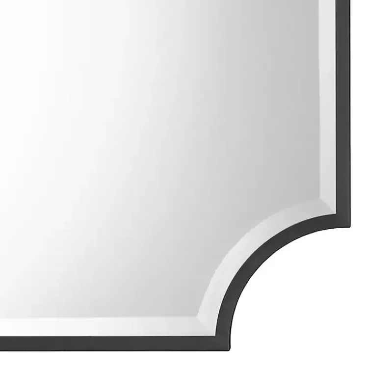 Kirklands Home Black Metal Scalloped Rectangle Wall Mirror Outlet