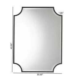 Kirklands Home Black Metal Scalloped Rectangle Wall Mirror Outlet