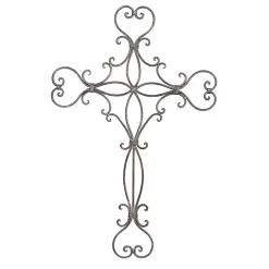 Kirklands Home Metal Scroll Cross Wall Plaque Black Outlet