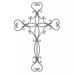 Kirklands Home Metal Scroll Cross Wall Plaque Black Outlet