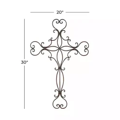 Kirklands Home Metal Scroll Cross Wall Plaque Black Outlet
