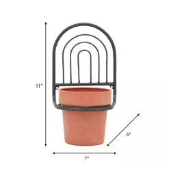 Kirklands Home Black Metal Terracotta Arch Wall Planter, 11 in. Best