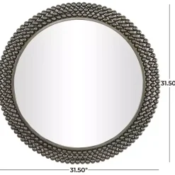 Kirklands Home Metal Tiered Bead Frame Wall Mirror Black Sale