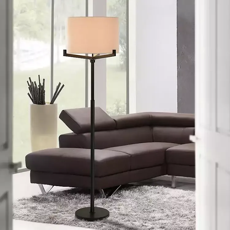 Kirklands Home Black Metal Tri-Arm Floor Lamp Tan Outlet