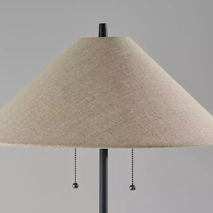 Kirklands Home Black Metal Walnut Flare Pulls Floor Lamp Tan Hot