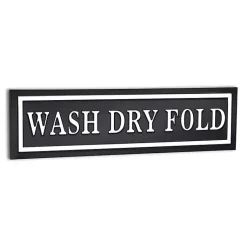 Kirklands Home Black Metal Wash Dry Fold Wall Sign Best