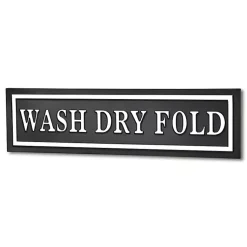 Kirklands Home Black Metal Wash Dry Fold Wall Sign Best