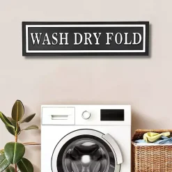 Kirklands Home Black Metal Wash Dry Fold Wall Sign Best