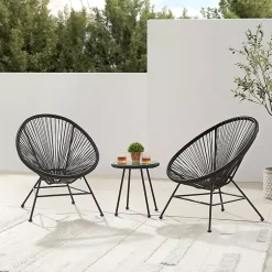 Kirklands Home Metal Wicker Outdoor Chair Black Clearance