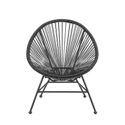 Kirklands Home Metal Wicker Outdoor Chair Black Clearance