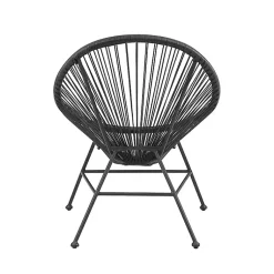 Kirklands Home Metal Wicker Outdoor Chair Black Clearance