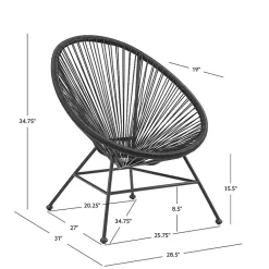 Kirklands Home Metal Wicker Outdoor Chair Black Clearance