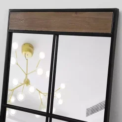 Kirklands Home Black Metal Window Grid Standing Mirror Clearance