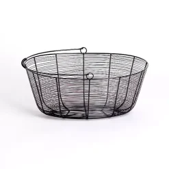 Baskets & Boxes>Kirklands Home Metal Wire Basket with Handle Black