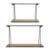 Kirklands Home Black Metal Wood Swing Wall Shelves, Set of 2 Online