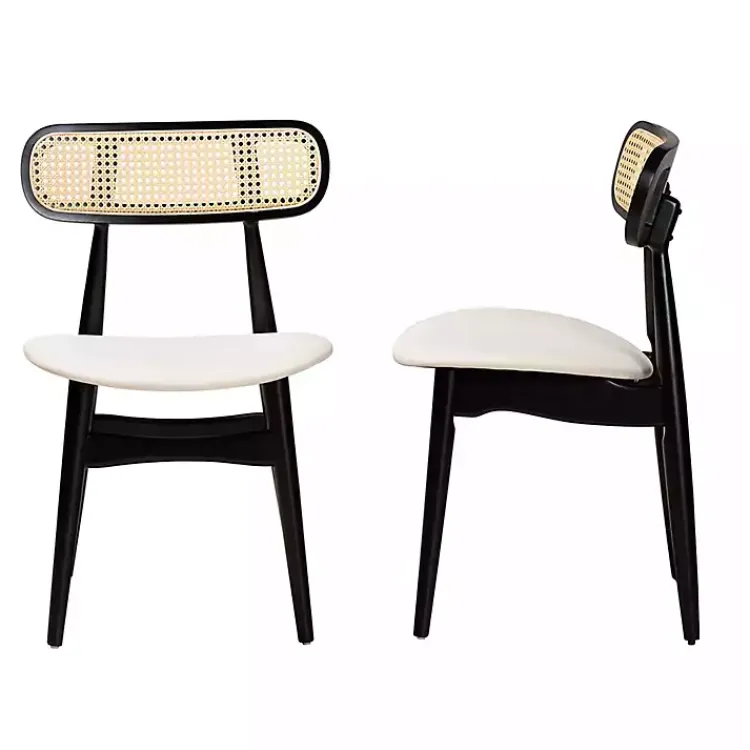 Kirklands Home Black Mid-Century Modern Dining Chairs, Set of 2 White Discount