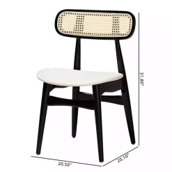 Kirklands Home Black Mid-Century Modern Dining Chairs, Set of 2 White Discount